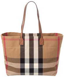 Burberry | Womens | DNU INV Check Canvas & Leather Tote | Brown