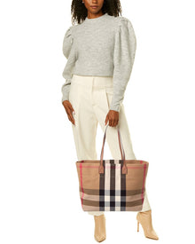Burberry | Womens | DNU INV Check Canvas & Leather Tote | Brown