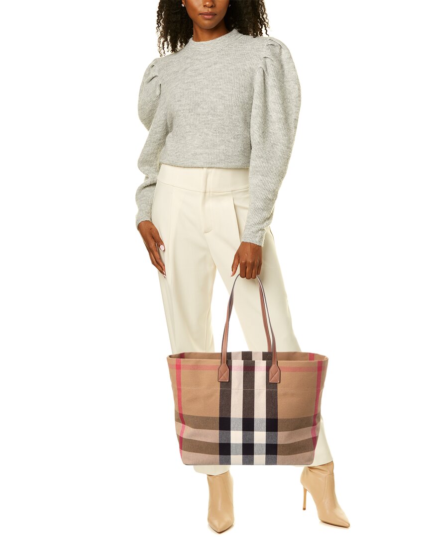Burberry | Womens | DNU INV Check Canvas & Leather Tote | Brown