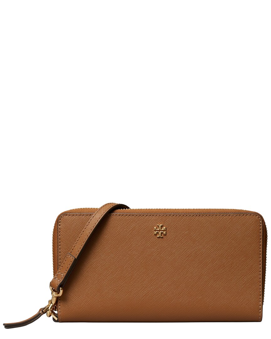Tory Burch | Womens | Emerson Zip Leather Continental Wallet | Brown