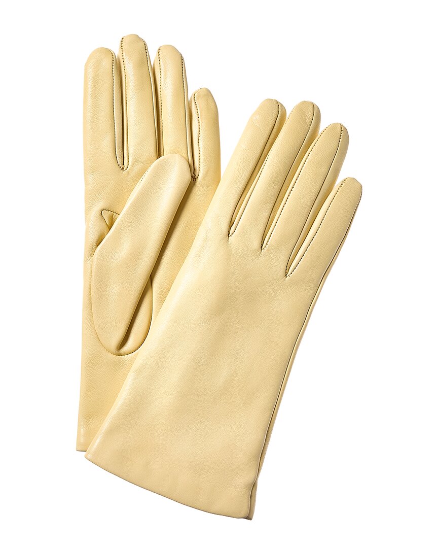Portolano | Unisex | Cashmere-Lined Leather Gloves | Yellow
