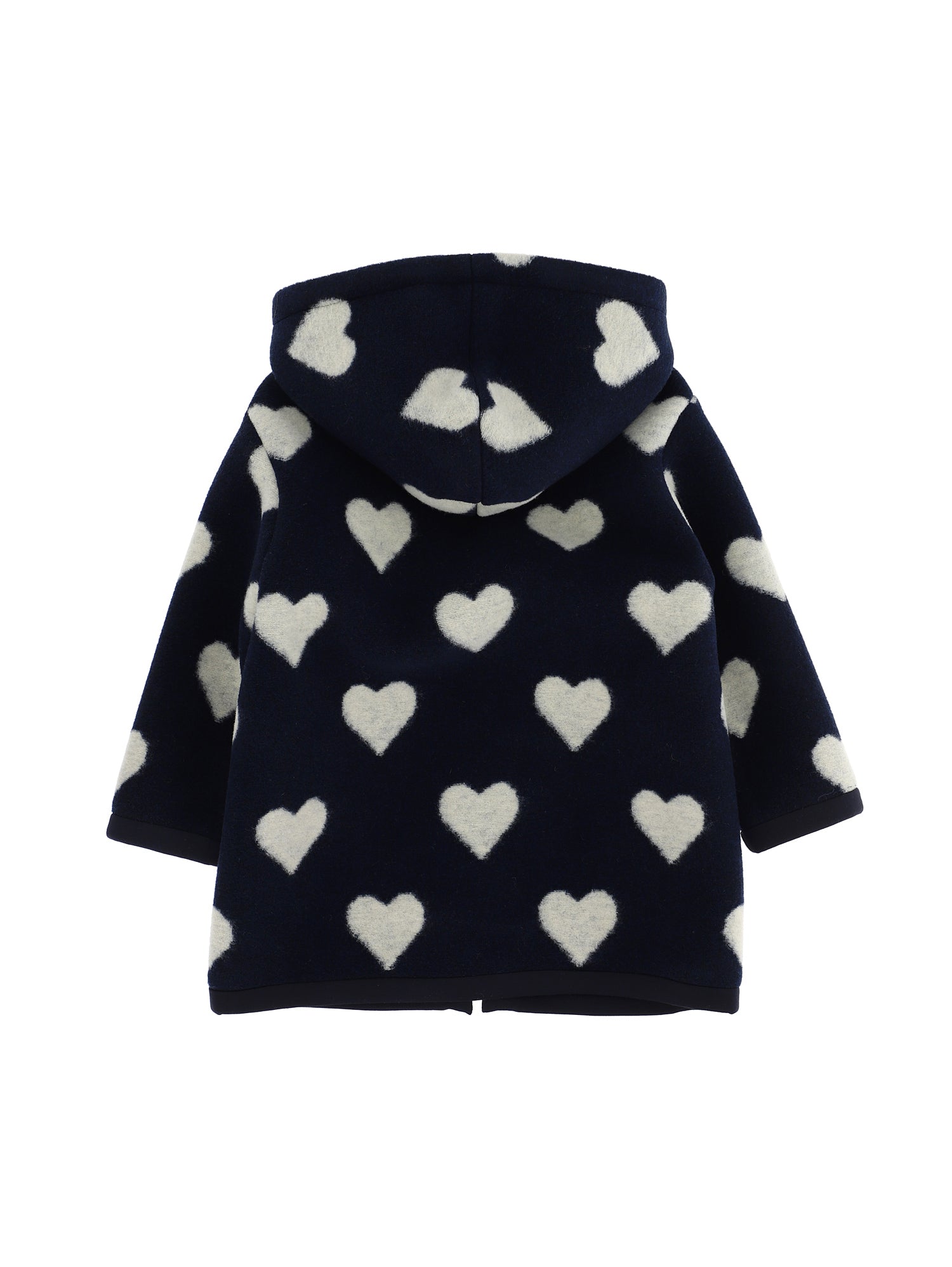 Girls | Hearts Woollen Jacket | Blue/Cream
