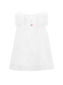 Girls | Minnie Crepe Dress | White/FairyTale Pink