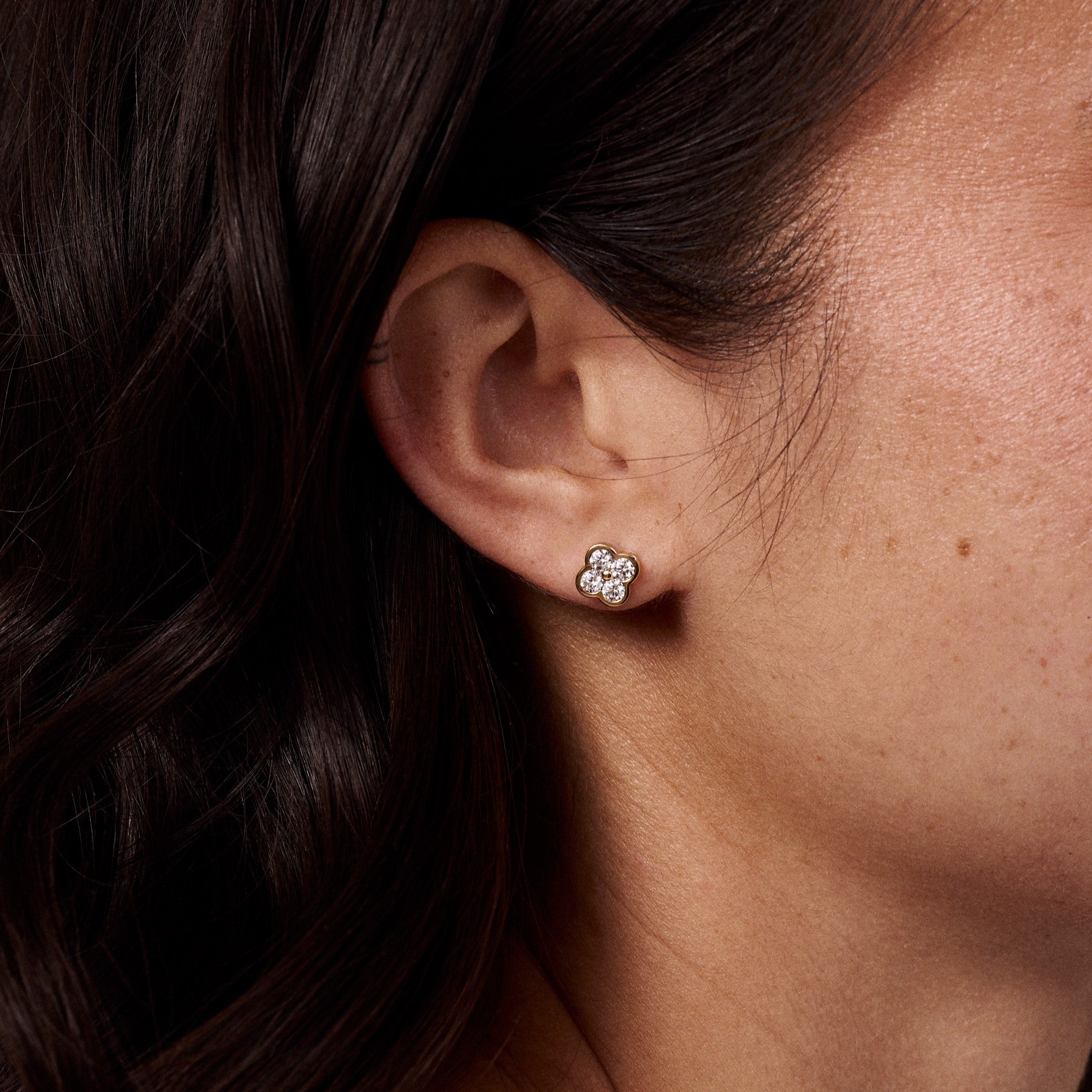 Camilla Studs | Clear Crystal | 14K Gold Plated