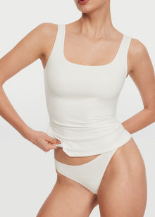 Square Neck Tank Top | White