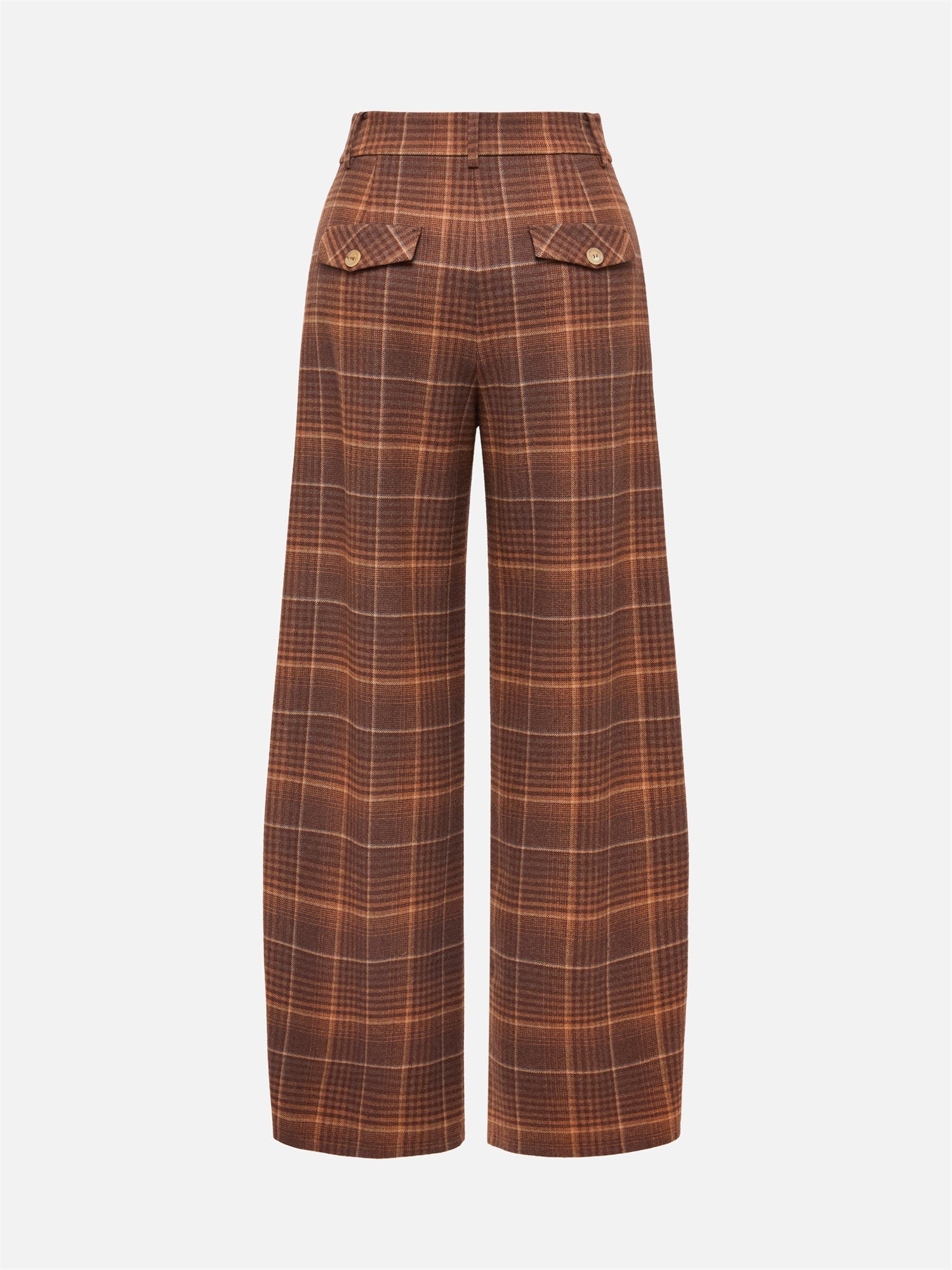 Fine Yak Cashmere Wool Blend Plaid Pants | Brown