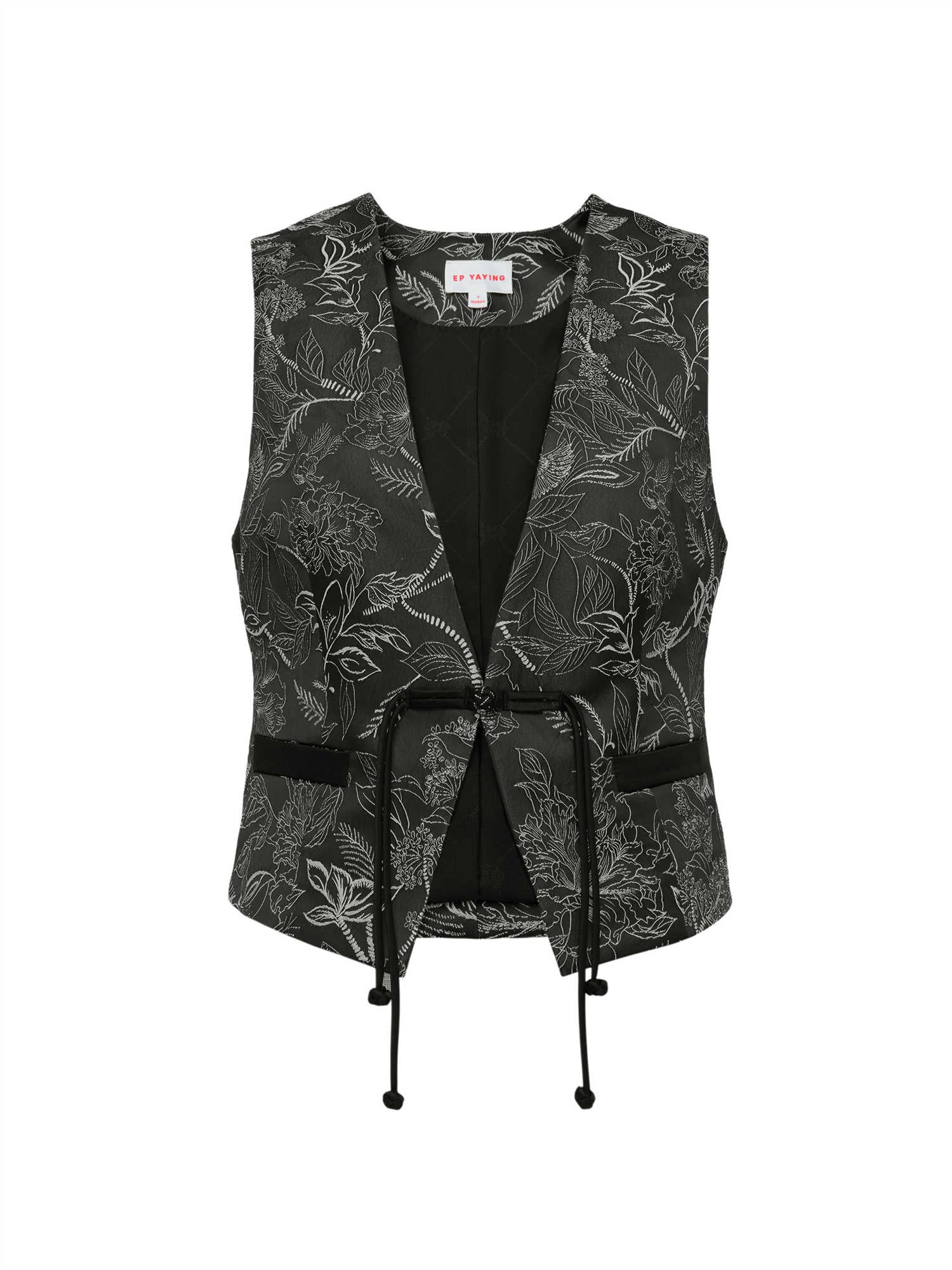 Chinese-Style Embroidered Short Vest | Black