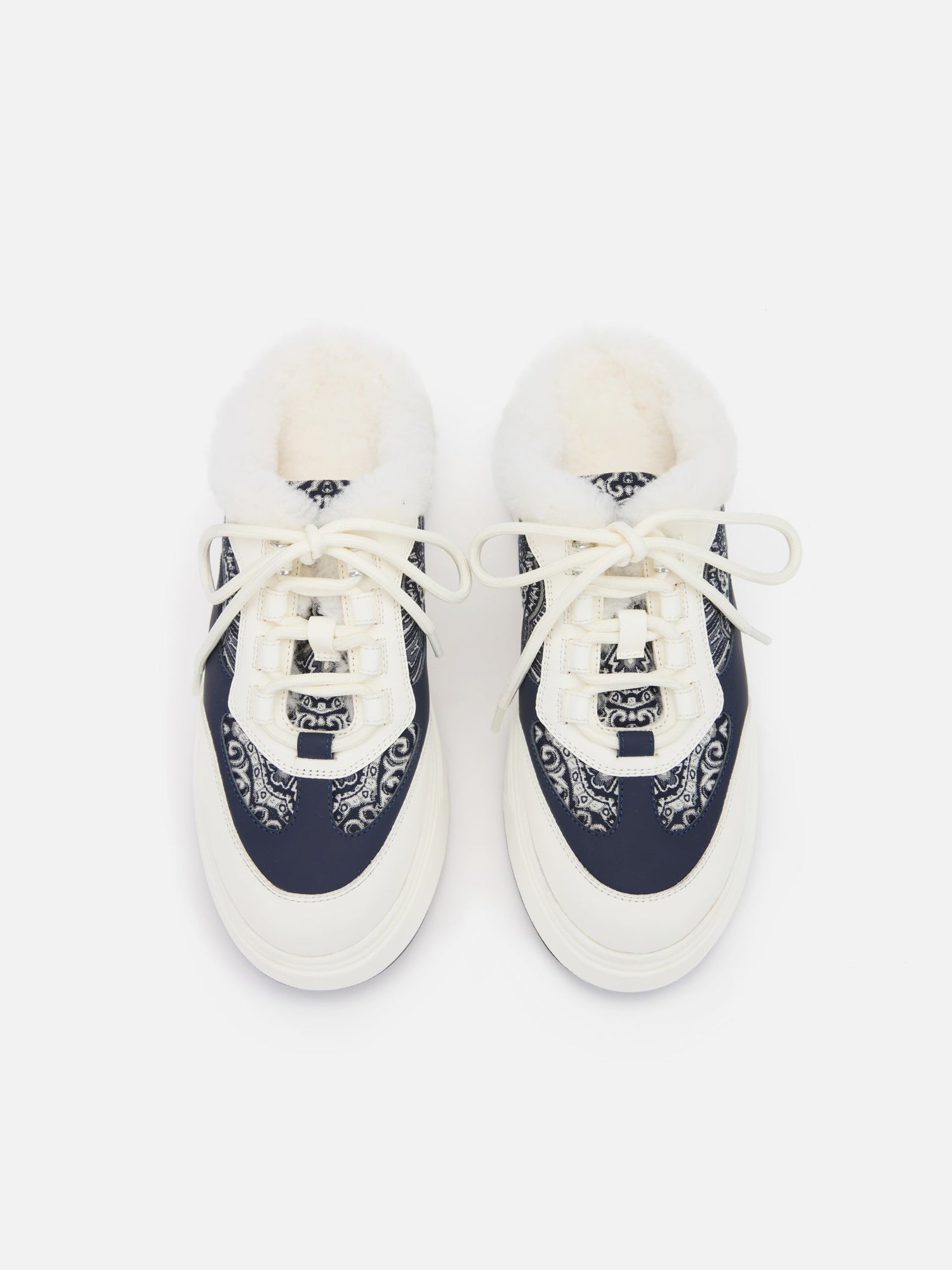 Platform Furry Slide | Navy