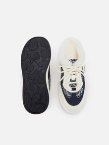 Platform Furry Slide | Navy