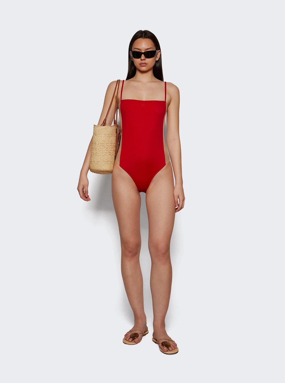 Women | Courrèges | Illusion Square Swimsuit | Ruby