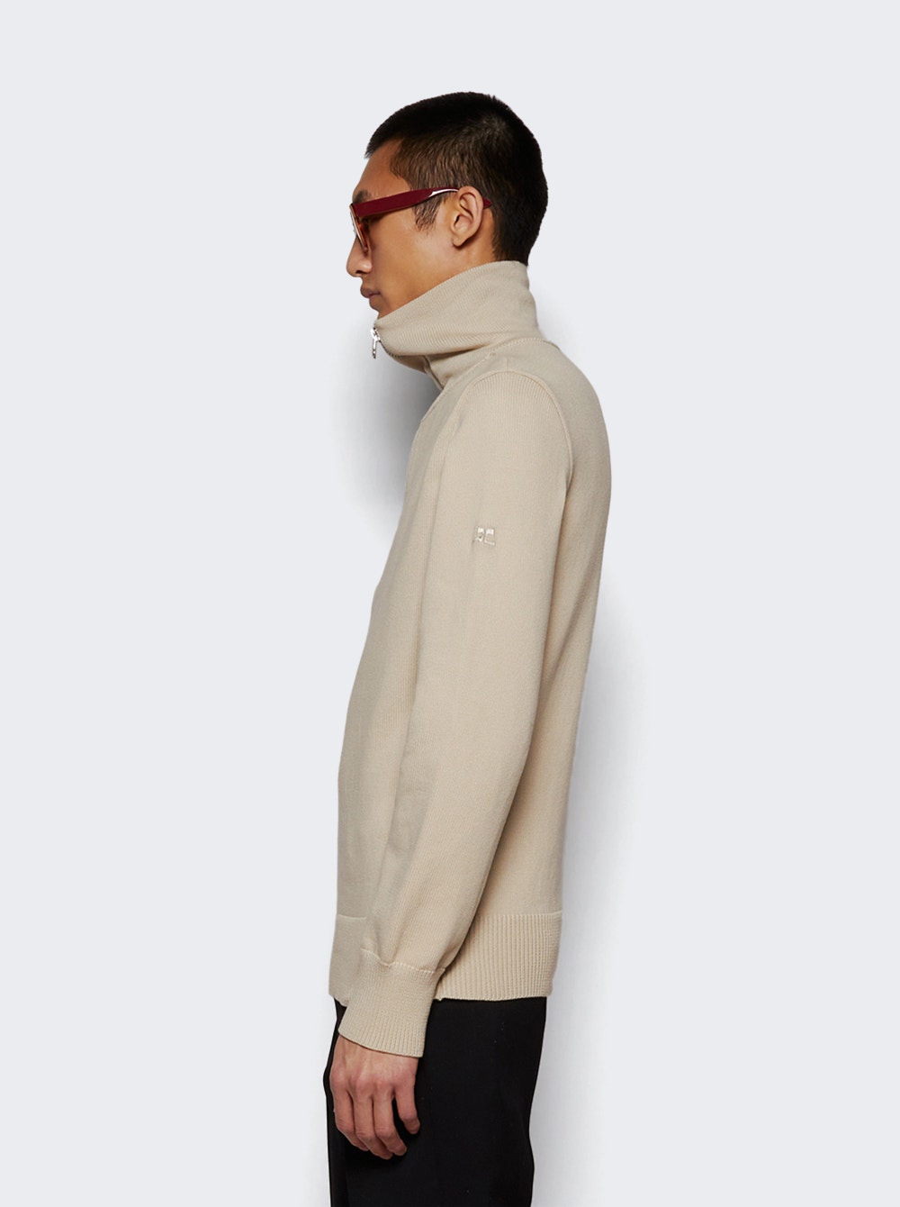 Men | Courrèges | Trucker Knit Sweater | Clay