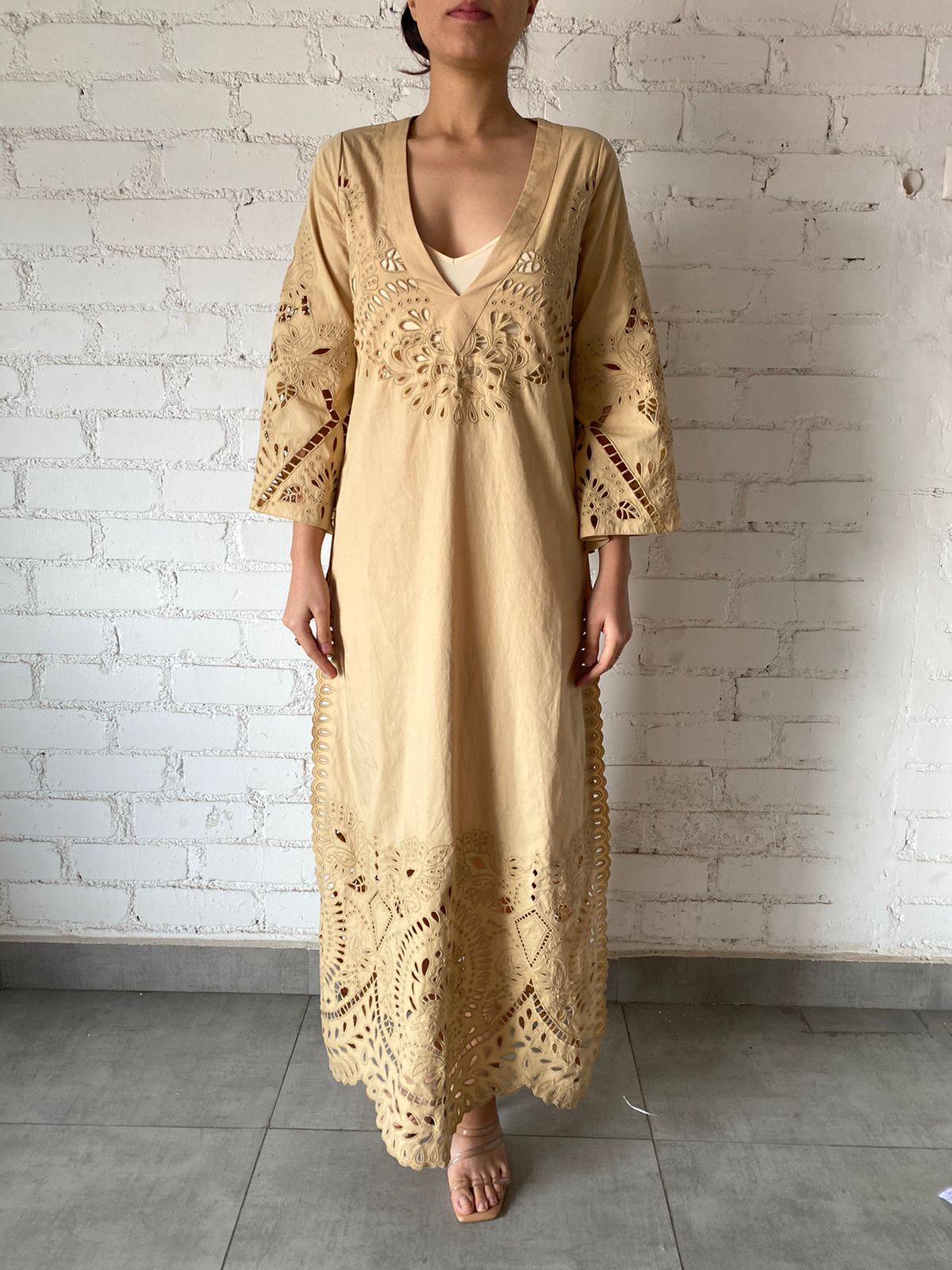 Hemant & Nandita | V-Neck Kaftan | Brown