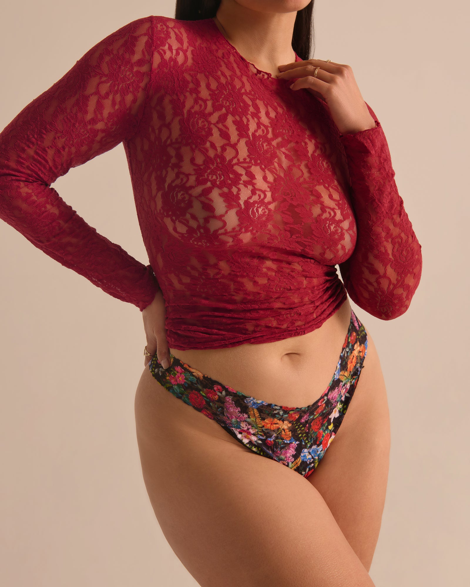 Signature Lace Original Rise Thong - II | Hypnotic (Black)