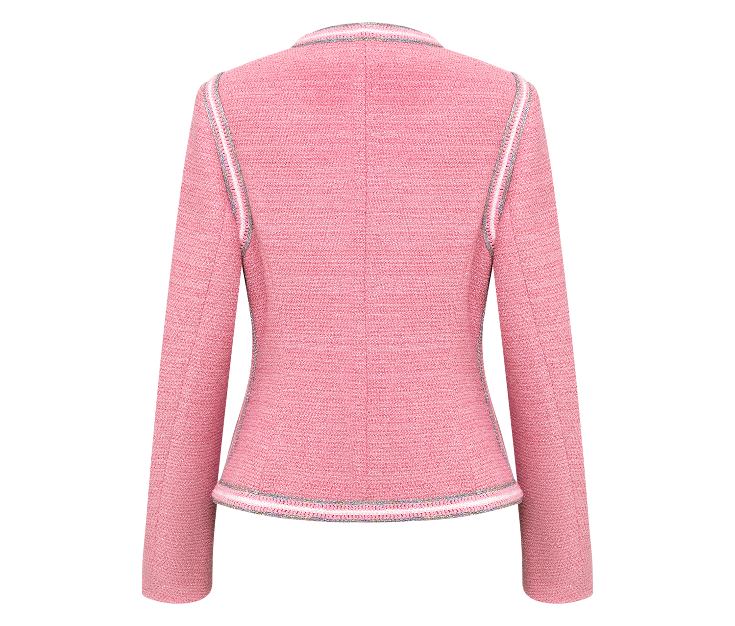 Waist-Cinching Round Neck Coat | Pink