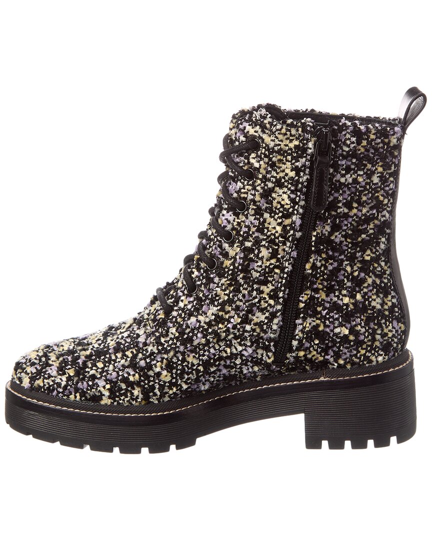 Tory Burch | Womens | Miller Lug Sole Tweed & Leather Bootie | Black