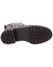Tory Burch | Womens | Miller Lug Sole Tweed & Leather Bootie | Black