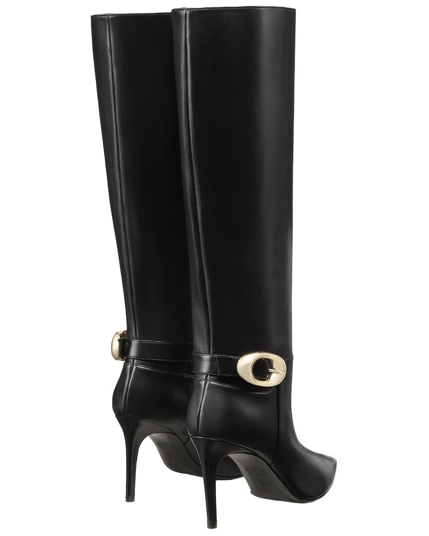 Stuart Weitzman | Womens | Stuart Power Buckle Leather Boot | Black
