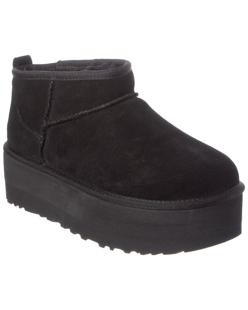 UGG | Womens | Classic Ultra Mini Suede Platform Boot | Black