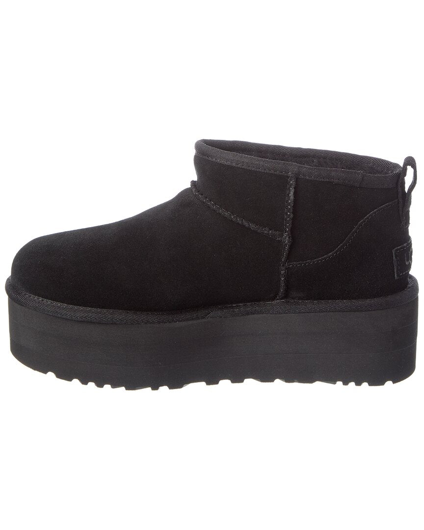 UGG | Womens | Classic Ultra Mini Suede Platform Boot | Black