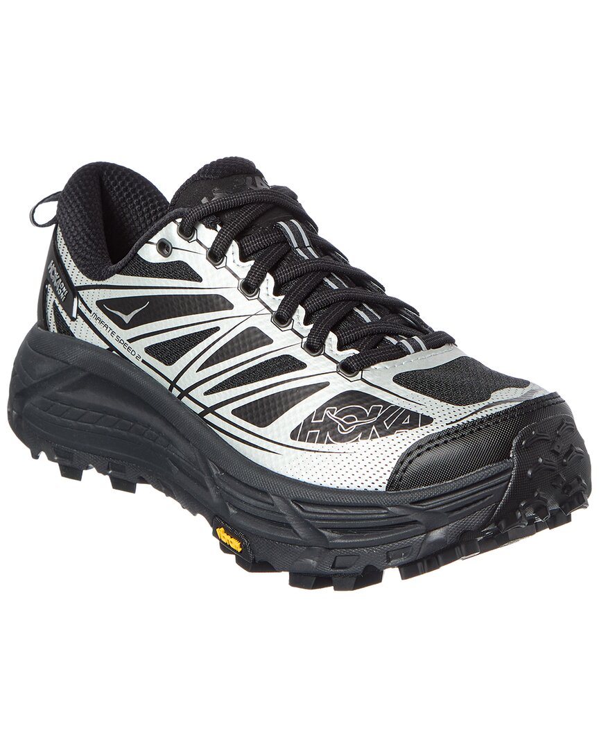 Hoka | Womens | Mafate Speed 2 Leather & Canvas Sneaker | Silver