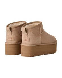 UGG | Womens | Classic Ultra Mini Platform Suede Boot | Beige