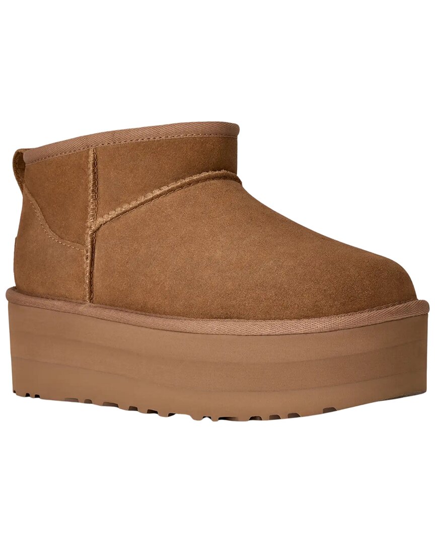 UGG | Womens | Classic Ultra Mini Platform Suede Boot | Brown