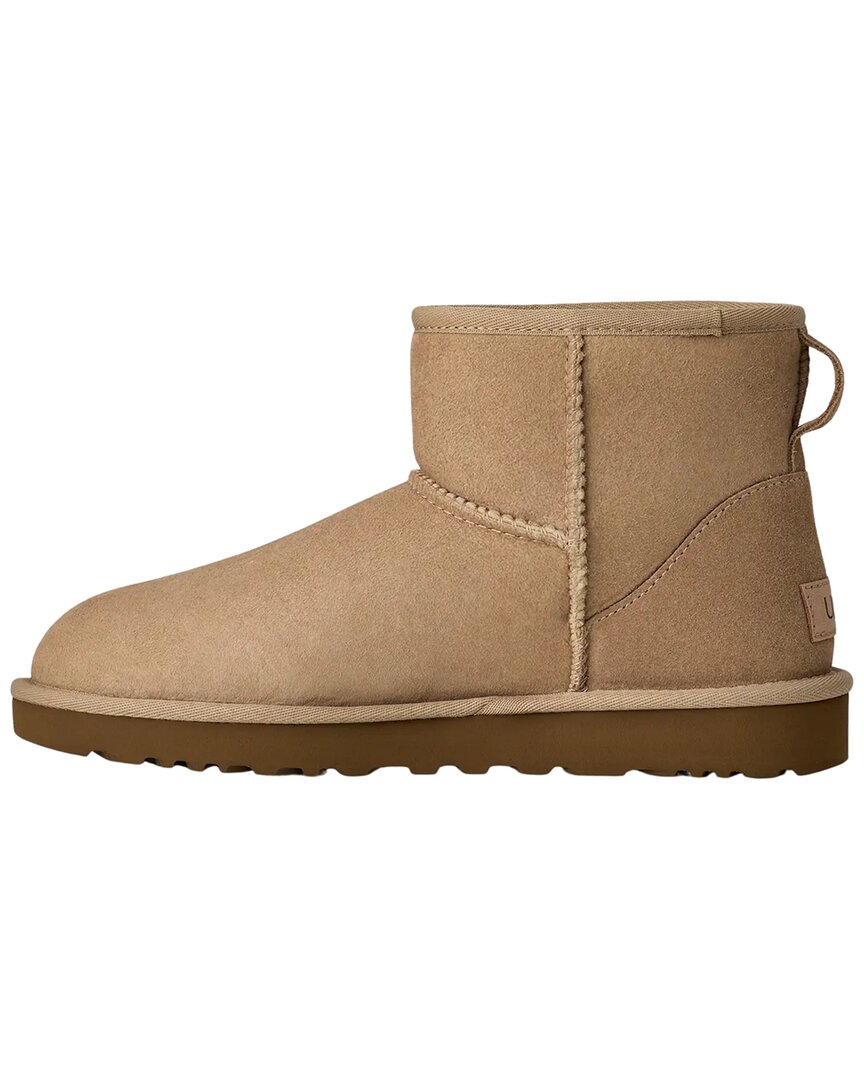 UGG | Womens | Classic Mini II Suede & Shearling Boot | Brown