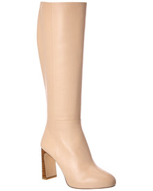 Stuart Weitzman | Womens | Babette Platform Zip Leather Boot | Beige
