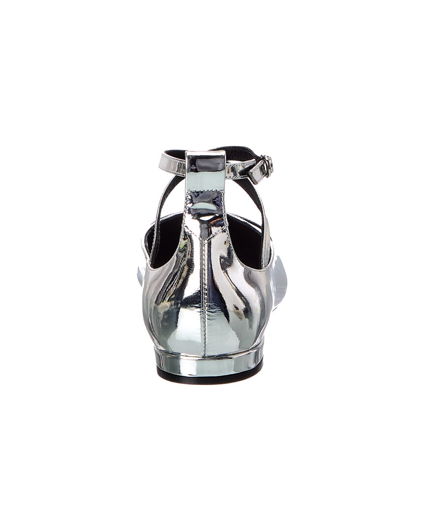 Stuart Weitzman | Womens | Eden Strap Leather Flat | Silver