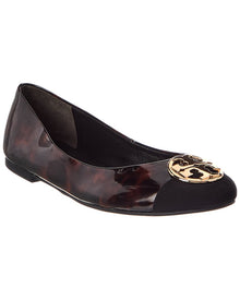 Tory Burch | Womens | Chelsea Cap-Toe Patent Ballet Flat | Brown