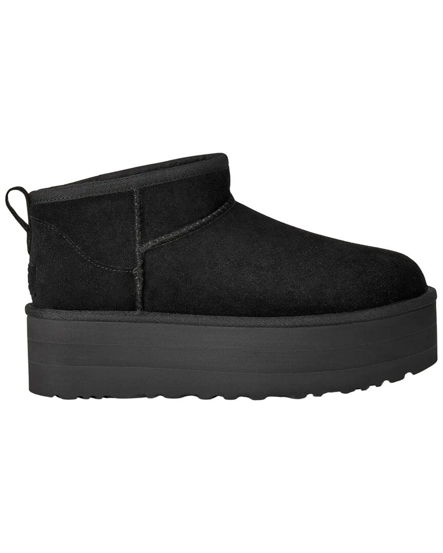 UGG | Womens | Classic Ultra Mini Platform Suede Boot | Black