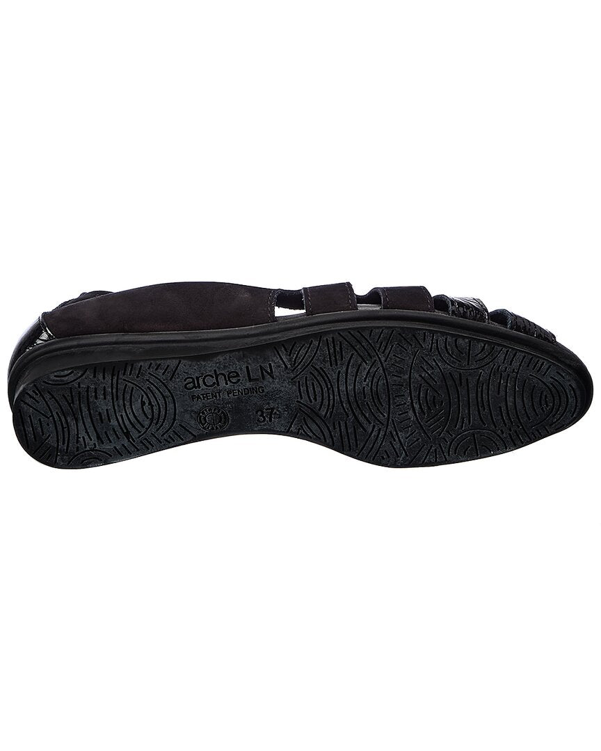 Arche | Womens | Ninova Leather Flat | Black