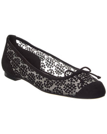 Manolo Blahnik | Womens | Capbal Mesh & Suede Flat | Black