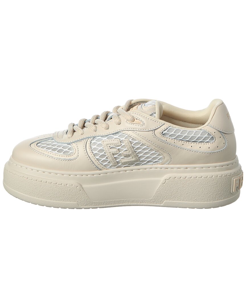 FENDI | Womens | Match Leather & Mesh Platform Sneaker | White