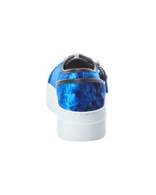 Sergio Rossi | Womens | Twenty Buckle Velvet Platform Sneaker | Blue