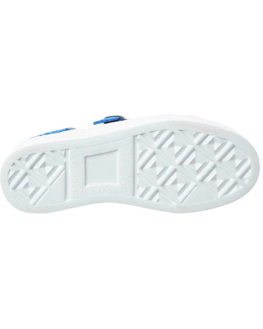 Sergio Rossi | Womens | Twenty Buckle Velvet Platform Sneaker | Blue