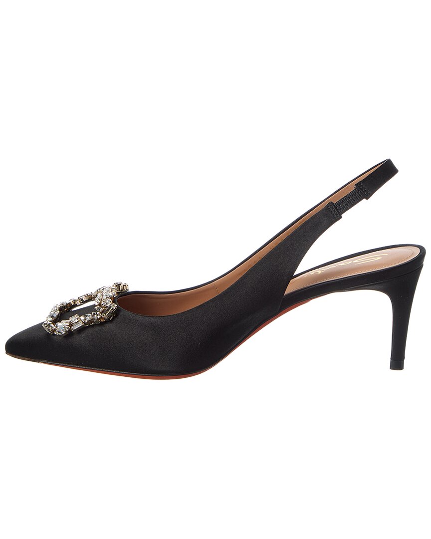 Santoni | Womens | Satin Slingback Pump | Black