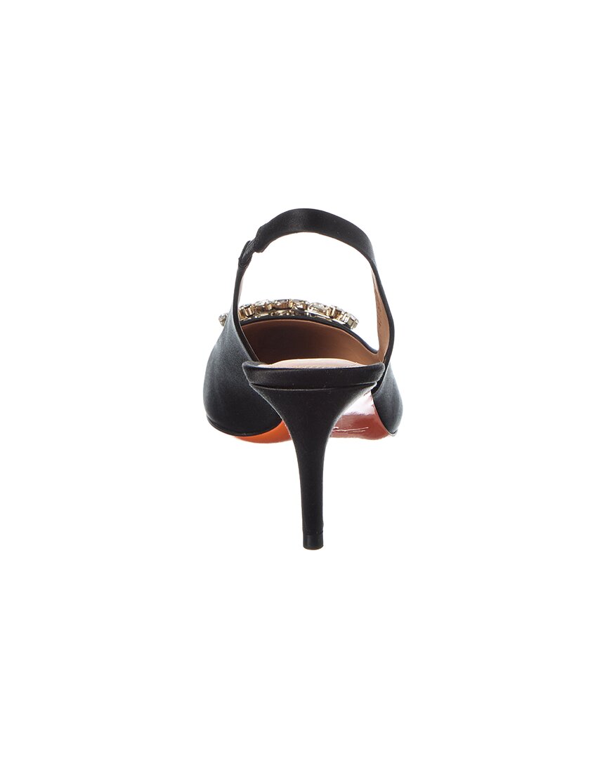 Santoni | Womens | Satin Slingback Pump | Black