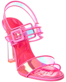 Christian Louboutin | Womens | Loubi Duniss 100 Vinyl & Leather Sandal | Pink