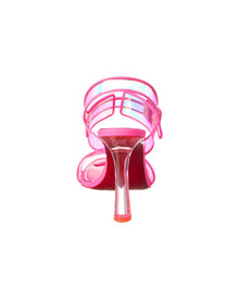 Christian Louboutin | Womens | Loubi Duniss 100 Vinyl & Leather Sandal | Pink