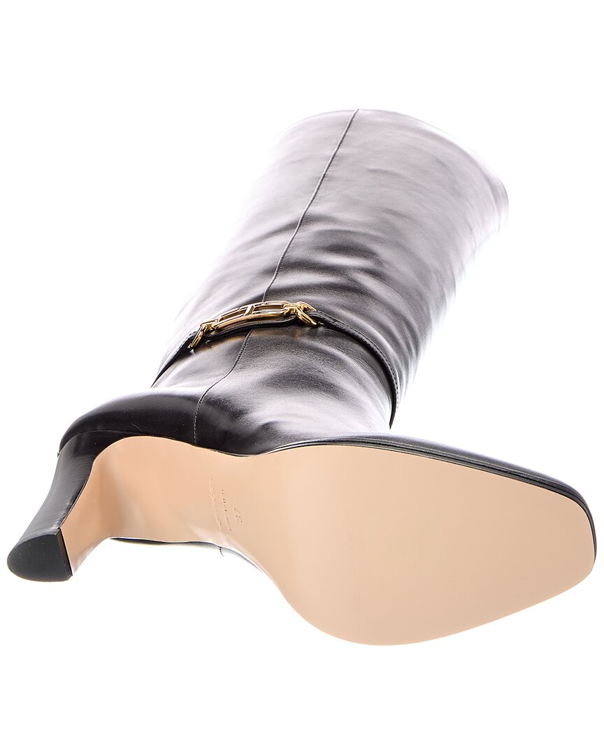 Tom Ford | Womens | Logo Leather Knee High Boot | Black