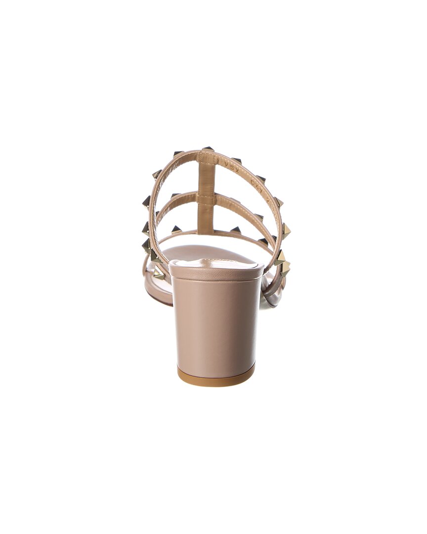 Valentino | Womens | Rockstud Caged 60 Leather Sandal | Beige