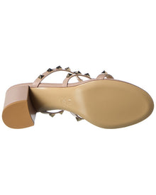 Valentino | Womens | Rockstud Caged 60 Leather Sandal | Beige