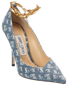 Jimmy Choo | Womens | Diamond Talura 100 Denim Pump | Blue