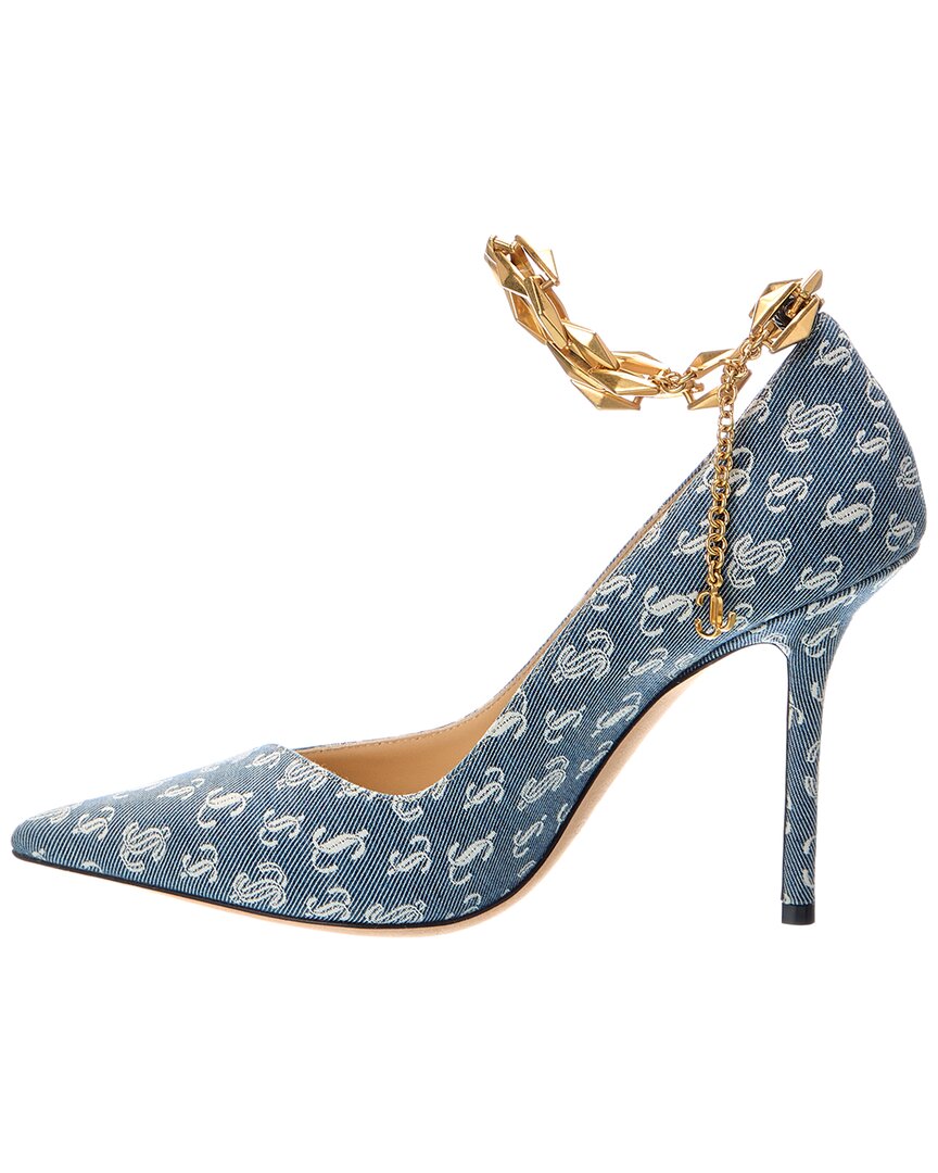 Jimmy Choo | Womens | Diamond Talura 100 Denim Pump | Blue