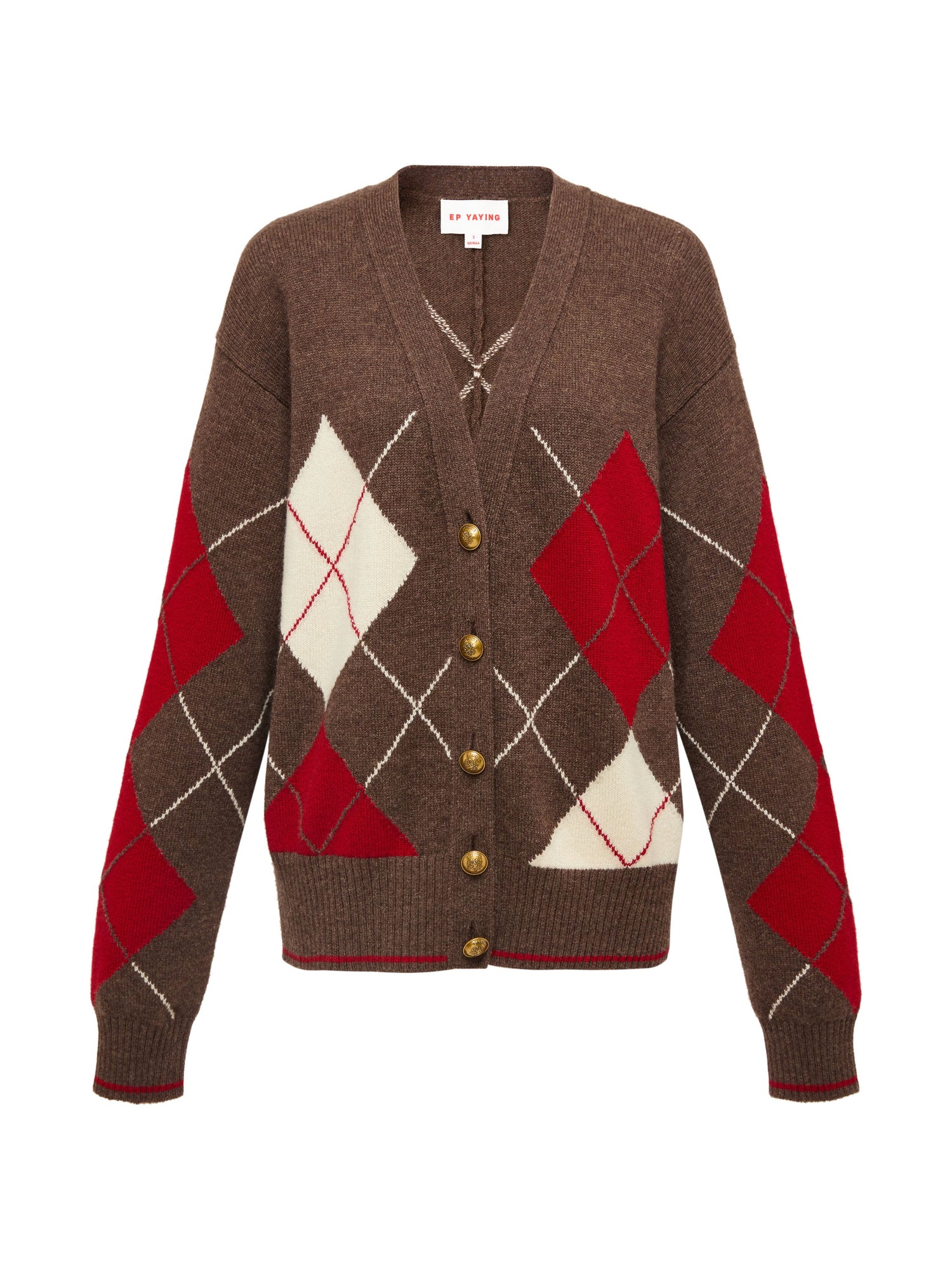 Pattern Knit Cardigan | Brown Multi