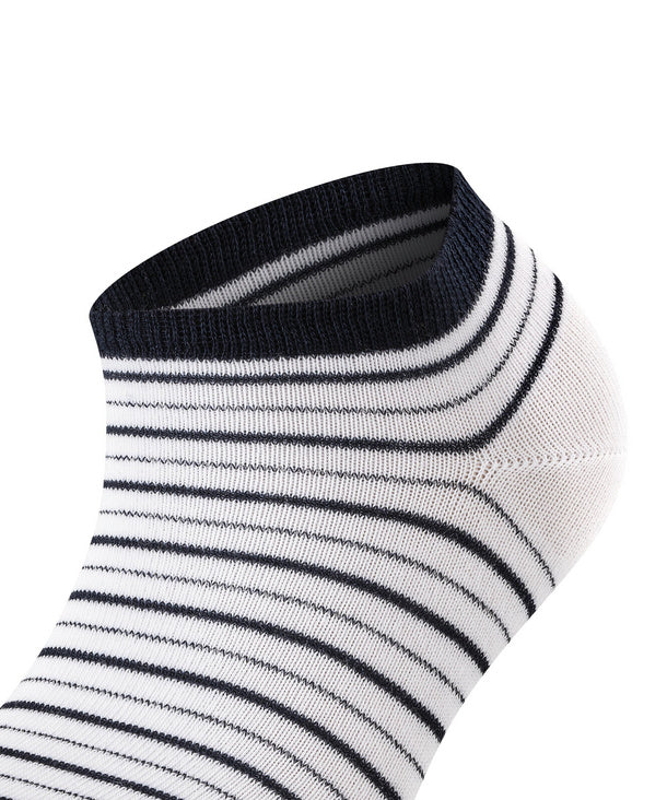 Womens | Stripe Shimmer Sneaker Socks | White