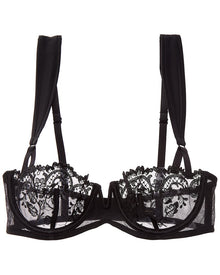 KIKI DE MONTPARNASSE | Womens | Kiki de Montparnasse Juliette Silk-Trim Balconette Bra | Black