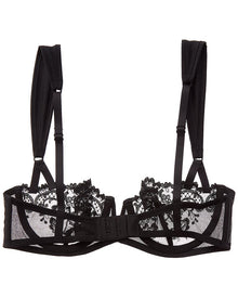 KIKI DE MONTPARNASSE | Womens | Kiki de Montparnasse Juliette Silk-Trim Balconette Bra | Black