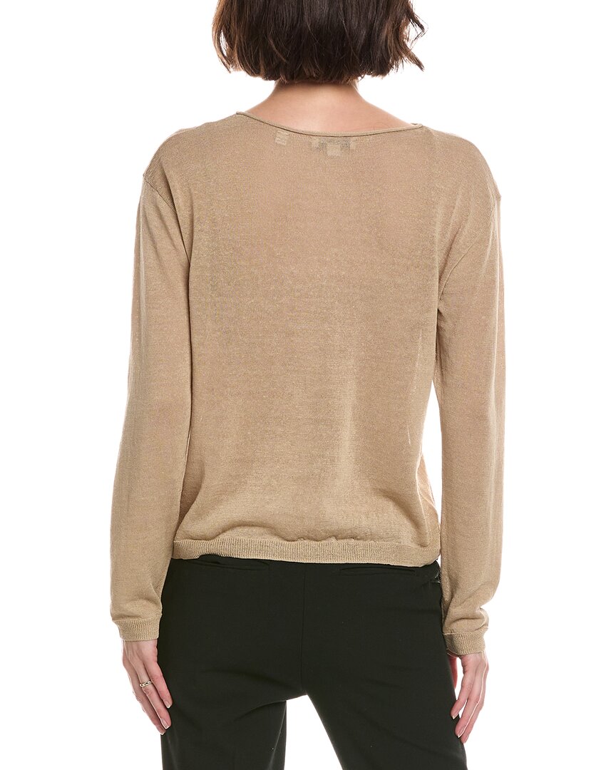 Vince | Womens | Dropped Shoulder Boat Neck Top | Brown